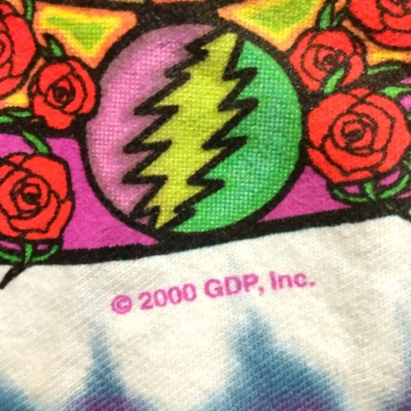 Grateful Dead "the wheel" tie dye w/print,vintage /new/never worn,XL - Picture 4 of 6
